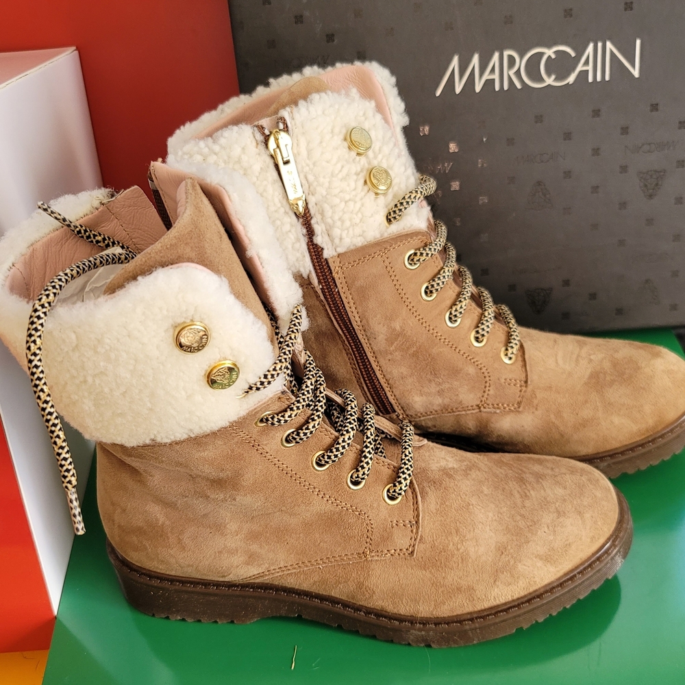 ❗️ MARC CAIN Women's  Ankle  Boots with Cream Accents  ❗️ NIB